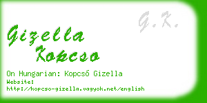 gizella kopcso business card